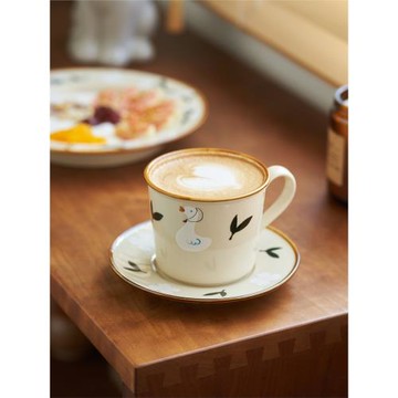 (免運)肆月咖啡杯女新款2025高顏值辦公室咖啡杯碟陶瓷馬克杯下午茶杯子