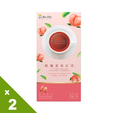 【BeeZin康萃】輕孅蜜桃紅茶x2盒(12公克/包;7包/盒)