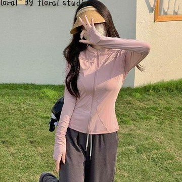 防嗮衣時尚簡約薄款透氣2026新款女士防曬衣修身立領冰絲可運動夏季外套