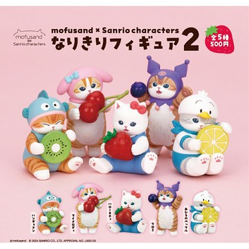 【日本正版】全套5款 貓福珊迪X三麗鷗變裝公仔 P2 扭蛋 轉蛋 變裝公仔 凱蒂貓 美樂蒂 酷洛米 mofusand KITAN 奇譚  - 309819