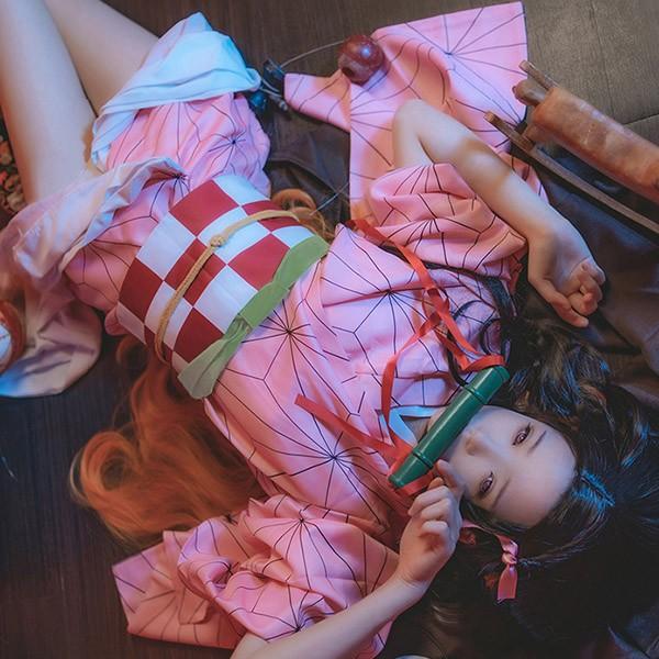 鬼滅の刃  Ｌサイズ 竈門禰豆子 コスプレ ハロウィン 竈門 禰豆子 かまど ねずこ コスプレ 衣装 コスチューム