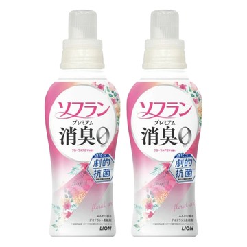 LION 獅王 Soflan 強力消臭柔軟精 粉色花香  2個  480ml
