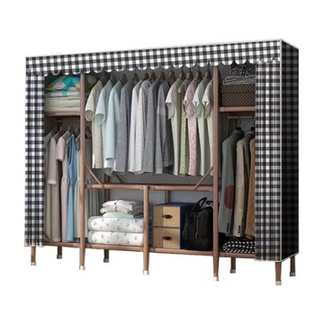 【VENCEDOR】1.8米秒安裝 折疊衣櫥 寬180cm布衣櫥 窗簾型 衣櫥 衣櫃 DIY折疊衣櫥