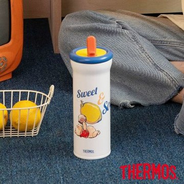 THERMOS膳魔師小熊維尼100週年不鏽鋼真空吸管瓶470ml(FKB-470WP-HDLM)