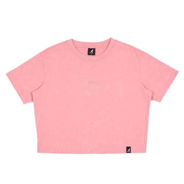 KANGOL 短T 粉紅 夜光圖T 短寬版 短袖 女 6522100641