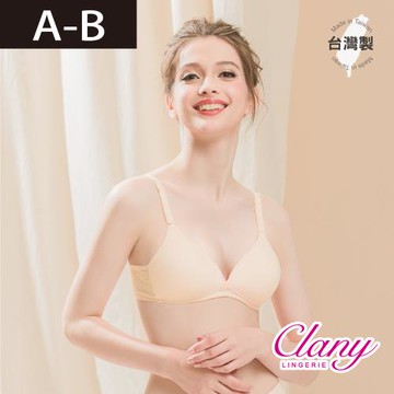 【台灣製】緹花無鋼圈無痕輕薄舒適AB罩杯內衣 6607-11 膚色 【可蘭霓Clany】