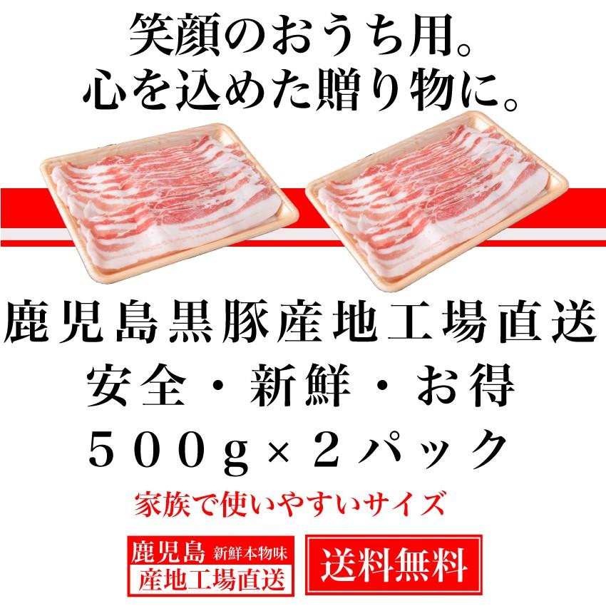 鹿児島　黒豚　お得セット1000グラム　黒豚ロース500グラム×黒豚バラ500グラム　送料無料　国産　しゃぶしゃぶ　お歳暮　お中元　内祝い　プレゼント