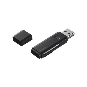 （まとめ）サンワサプライ USB2.0カードリーダーブラック ADR-MSDU2BK