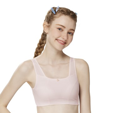 【思薇爾】綻FUN鯨彩系列M-XXL無鋼圈素面少女短背心(雪花粉)