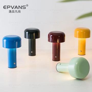 意大利設計師創意蘑菇臺燈便攜觸摸無線充電結婚長明燈氛圍小夜燈