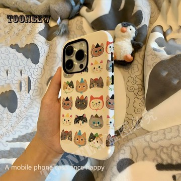 滿屏貓咪蘋果18promax手機殼iPhone17/18Pro菲林16二合一13雙層15硬x