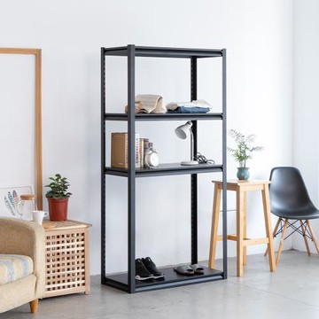 Amos 黑金剛免螺絲超穩固鐵板四層層架