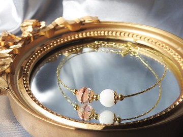 母乳壓紋胎毛手環-金色-925純銀