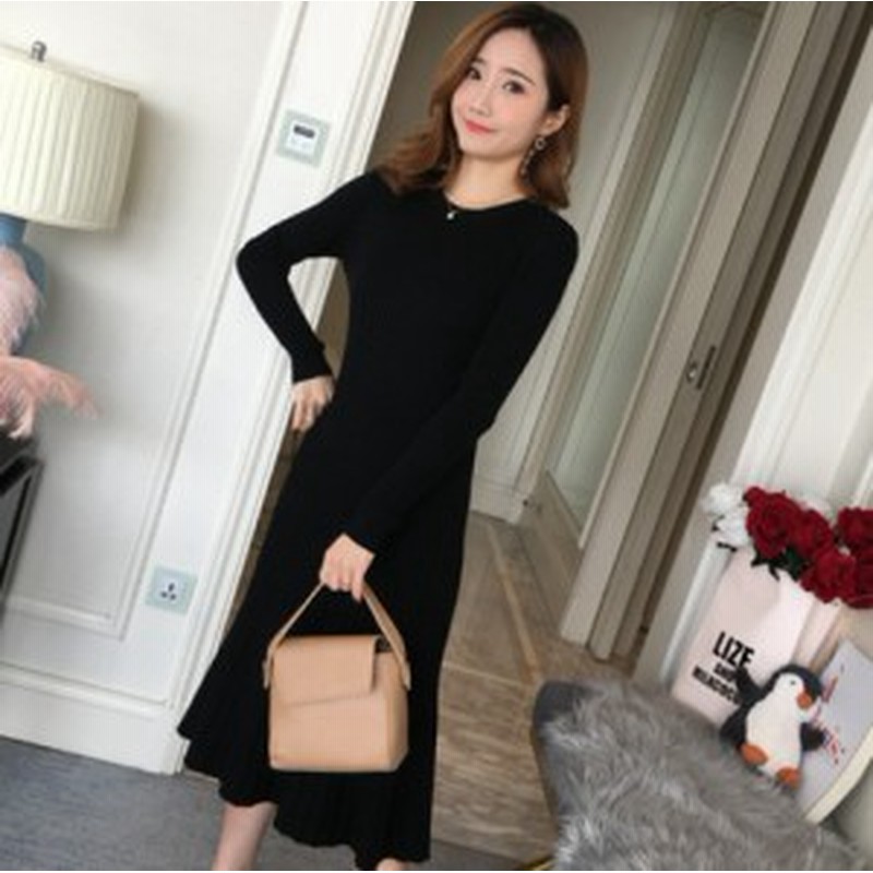 ニットワンピース 大きいサイズ ロングニットワンピース タイト ロング リブニットワンピース スリット セクシー Kh 1958 通販 Lineポイント最大1 0 Get Lineショッピング