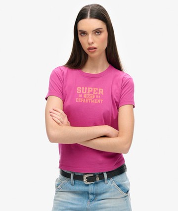 Superdry Women's Women's Super Athletics Fitted T-shirt Purple / Baton Rouge Purple - Size: 12 Size: 8