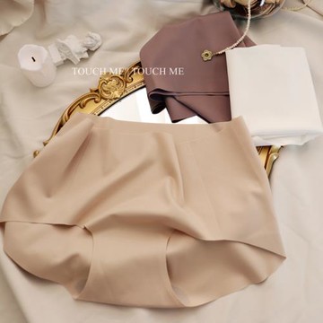 touchme一片裁無痕內褲女裸感舒適透氣純棉襠夏季薄款中腰包臀3條