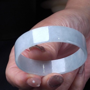 冰種翡翠角鐲手鐲 | 17圍 | 天然緬甸玉翡翠A貨 | 送禮