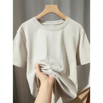 夏日剛需！2024新款速干棉網眼短袖短袖T恤男女款淺灰色休閑半袖