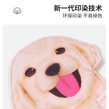 跨境可掛式狗子擦手巾印花加厚超細纖維外貿仿真小手帕小毛巾廚房