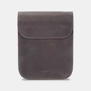 灰色皮革肩背包 - 小巧日常斜背包