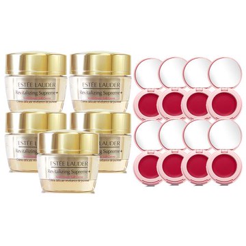 ESTEE LAUDER雅詩蘭黛 年輕無敵膠原霜15ml*5 贈粉嫩慾望晶透潤唇膏(#04紅寶石)1.6g*8