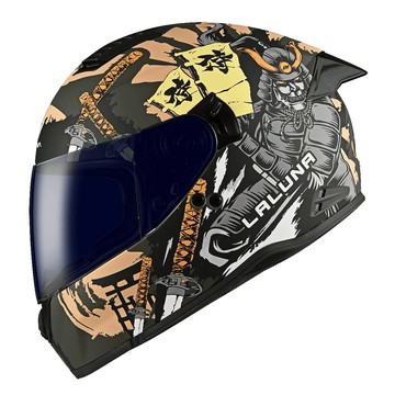 【磁扣全防護】LALUNA IF-Z 武士 消光石墨藍 全罩安全帽