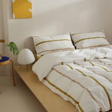 「白日夢-黃 / 藍」南法風立體全棉四件組 - 標準雙人黃