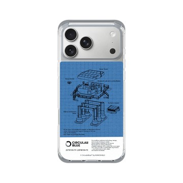 iPhone 17 Pro Max ClearX (MagSafe 兼容) 霜透灰 - CircularBlue - 淨海藍圖