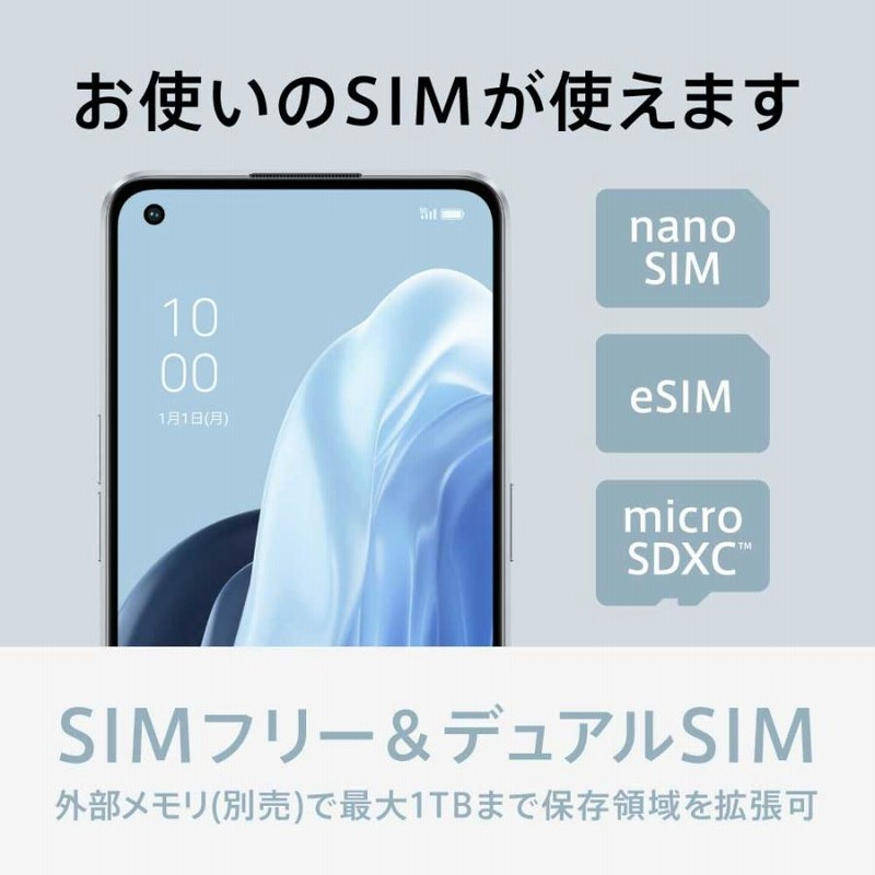 OPPO(オッポ) OPPO Reno7 A(SIMフリー版)- スターリーブラック (日本国内正規版) CPH2353 BK(RENO7 A) 返品種別B