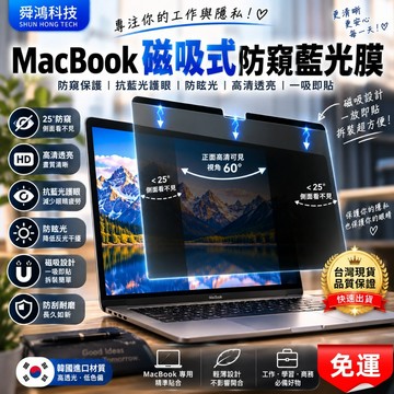 【現貨+免運】適用於MacBook磁吸螢幕防窺片 防偷窺 抗藍光 防反光 螢幕保護貼 NEO 13吋 14 15 16吋