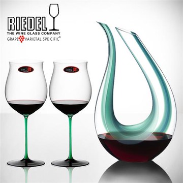 3件套！奧地利進口riedel水晶高腳紅酒杯葡萄酒杯豎琴醒酒器套裝