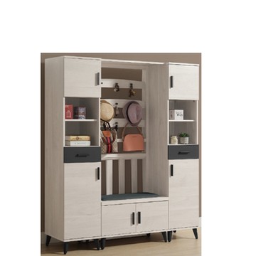 AS DESIGN雅司家具-可米淺木雙色5.2尺屏風鞋櫃-158.2*42*188cm