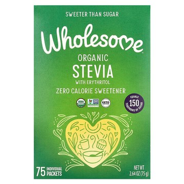 Wholesome Sweeteners, 有機甜葉菊，零熱量甜味劑混合物，75 包（獨立包裝），2.65 盎司（75 克）