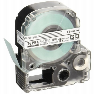 KINGJIM キングジム テープカートリッジ テプラPRO キレイにはがせるラベル 18mm 透明 ST18KE