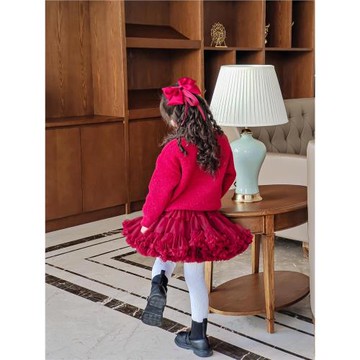 2026新款兒童紅色蝴蝶結發夾頭飾女童后腦勺夾子女孩發飾公主發卡