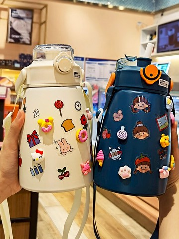保溫杯女大容量水杯帶吸管高顏值小學生可愛網紅兒童便攜大肚水壺