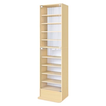 《HOPMA》美背巧變玻璃展示櫃 台灣製造 模型公仔 十層收納 儲藏書櫃 玄關置物-楓木配白