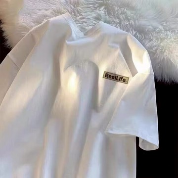 ⚡【M-5xl】平價促銷 夏季短袖T恤複古時尚印花T恤 加大碼寬鬆T恤 Oversized學院風短袖T恤情侶t恤