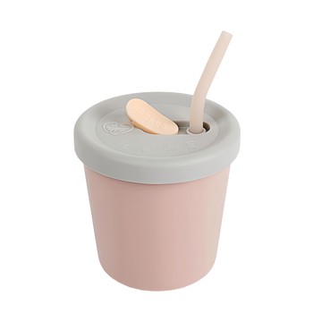 haakaa 矽膠水杯吸管組 防脹氣、防止溢漏 100%食品級矽膠製作 不含PVC、BPA、磷苯二甲酸  粉紅色  150ml  1個