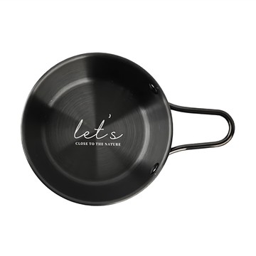 不鏽鋼雪拉碗 小12cm 黑色 露營餐具 個人碗  1個