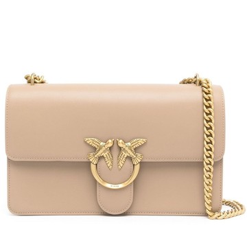 PINKO LOVE ONE CLASSIC 斜挎包 BEIGE 米白色女款包包