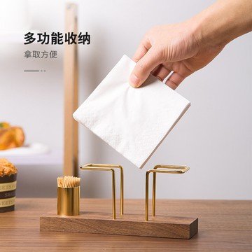 新品上市實木創意立式紙巾架咖啡廳酒店餐廳桌麵紙巾架簡約餐桌收納紙巾架0415 UNEJ