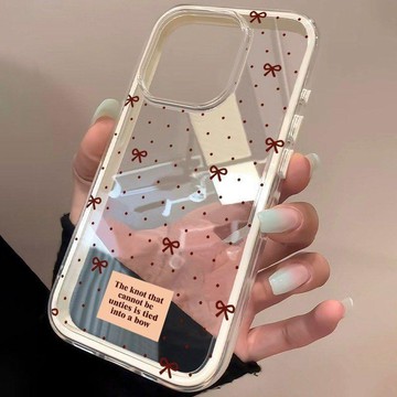 ✨限時下殺✨波點蝴蝶結適用蘋果17promax雙色氣囊iPhone16手機殼15/14防摔13/