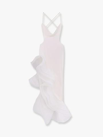 Kailtin satin long dress with volant - RETROFETE - gender_Woman