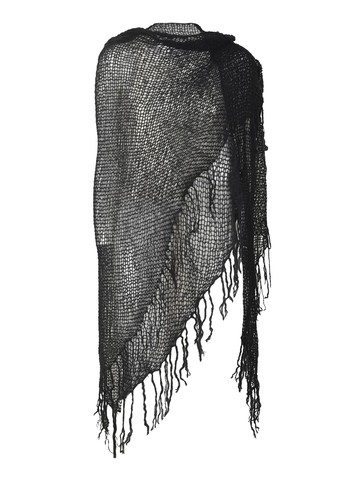 Mirror in the Sky Fringed Overall Mesh Long Poncho