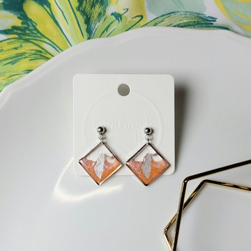 飄洋 台灣 手繪熱縮片 耳環