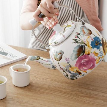 【有瑕】加厚大容量5L琺瑯搪瓷水壺奶茶壺平底壺電磁爐通用茶壺水