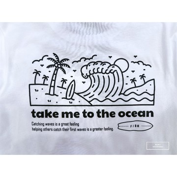 E7th.重磅FISH衝浪板短T-白