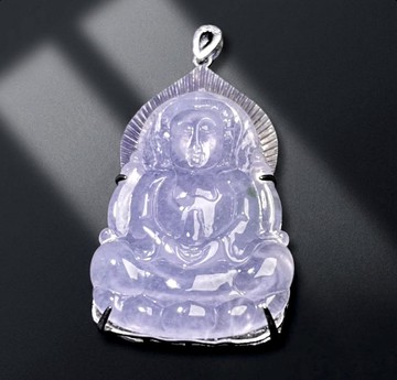 冰種翡翠觀音菩薩項鍊 925純銀 | 天然緬甸玉翡翠A貨 | 送禮