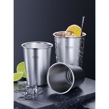 304不銹鋼水杯便攜直飲杯家用口杯大號啤酒杯牛奶茶飲料隨手杯子